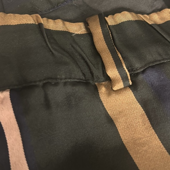 Italian palazzo trouser cotton striped Size IT 44 US 8 Made in Italy - Picture 7 of 10